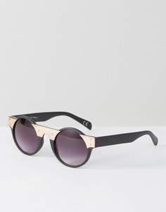 Круглые солнцезащитные очки в черной оправе Jeepers Peepers - Черный