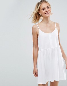 Свободное платье с планкой на пуговицах ASOS - Белый