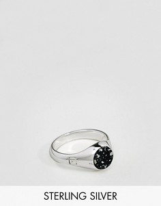 Серебряное кольцо с печаткой и камнем ASOS - Серебряный