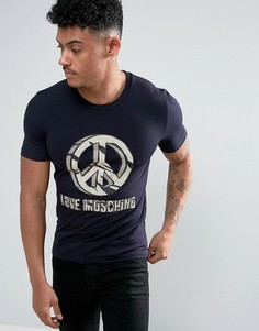 Черная футболка с логотипом Love Moschino - Черный