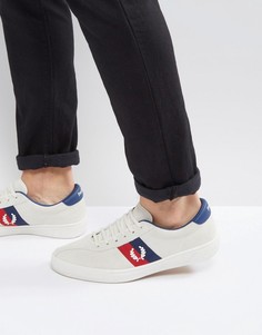 Бежевые замшевые кроссовки Fred Perry B1 - Белый