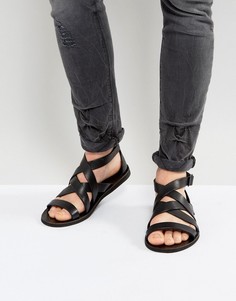 Кожаные гладиаторские сандалии AllSaints - Черный