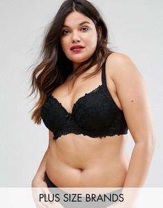 Кружевной бюстгальтер на косточках Yours Clothing - Черный