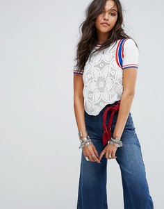 Футболка в стиле ретро Free People Mimi - Белый