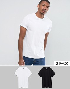 2 футболки с закатанными рукавами ASOS - СКИДКА - Мульти