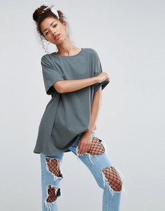 Свободная футболка бойфренда ASOS - Зеленый