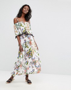 Платье макси с цветочным принтом Boohoo - Белый