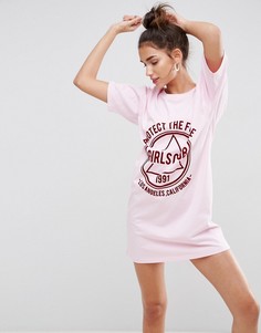 Платье-футболка ASOS Girls Club - Розовый