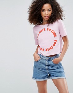 Футболка с принтом ASOS - Розовый
