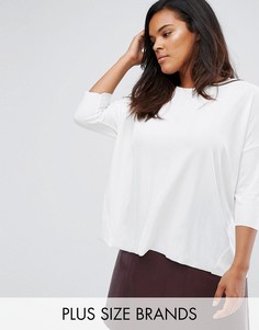 Свободный трикотажный топ с рукавами 3/4 Junarose - Белый