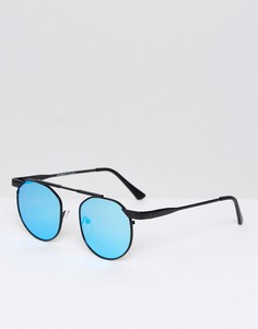 Круглые солнцезащитные очки с планкой сверху АJ Morgan - Черный