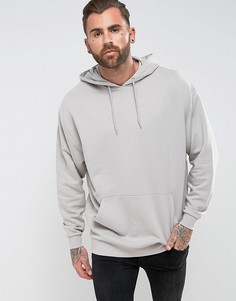 Oversize-худи удлиненного кроя ASOS - Серый