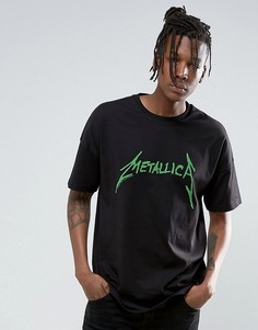 Свободная футболка с ярким принтом Metallica ASOS - Черный