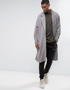 Длинное легкое трикотажное пальто в стиле oversize ASOS - Серый