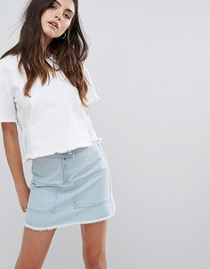 Джинсовый топ с необработанными краями Daisy Street - Белый