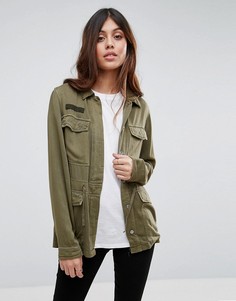 Выбеленная куртка в стиле милитари Vero Moda - Зеленый