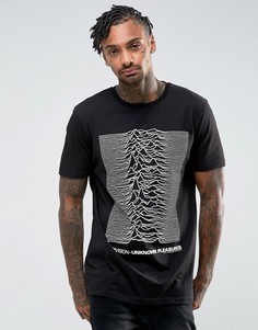 Удлиненная футболка с принтом ASOS - Черный