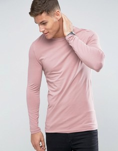 Розовый длинный облегающий лонгслив ASOS - Розовый