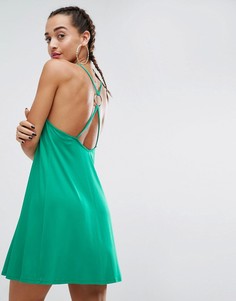 Свободный сарафан мини с кольцом на спине ASOS - Зеленый