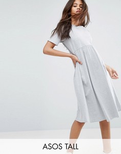 Свободное платье миди ASOS TALL Ultimate - Серый