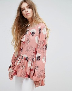 Блузка с цветочным принтом Vila - Розовый