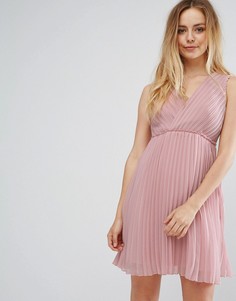 Плиссированное платье с запахом Vila - Розовый