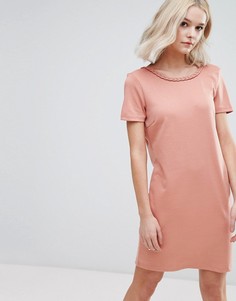 Трикотажное цельнокройное платье Vila - Розовый