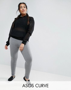 Леггинсы с широким поясом ASOS CURVE - Серый