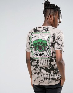 Свободная футболка с принтом тай-дай и черепом на спине ASOS - Черный