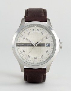 Часы с кожаным коричневым ремешком Armani Exchange AX2100 - Коричневый