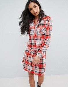 Платье-рубашка в клетку Pepe Jeans Madison - Красный