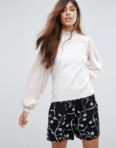 Топ с высоким воротом и пышными рукавами Vero Moda - Розовый