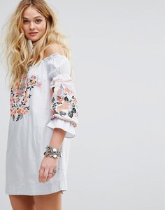 Платье мини Free People Fleu Du Jour - Синий