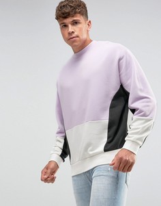 Свободный свитшот со вставками ASOS - Фиолетовый