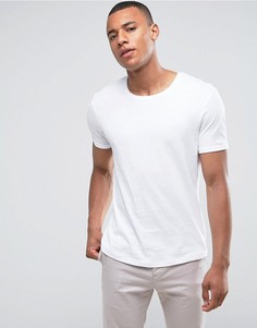 Длинная футболка с закатанными рукавами Esprit - Белый