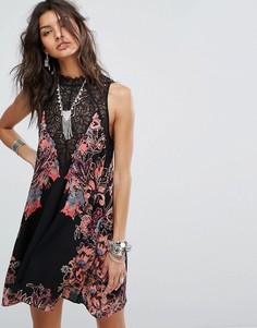 Платье-комбинация с принтом Free People - Мульти