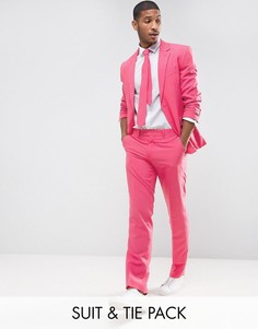 Розовый облегающий костюм и галстук OppoSuits PROM - Розовый