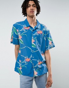 Свободная рубашка с цветочным принтом Brixton - Синий