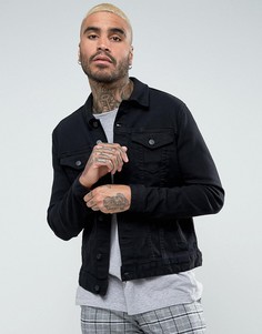 Черная джинсовая куртка суперузкого кроя ASOS - Черный