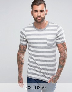 Футболка в полоску с карманом Jack &amp; Jones Vintage - Серый