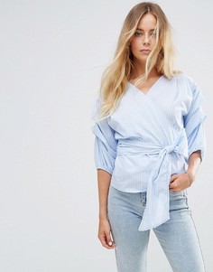 Блузка в полоску с запахом Miss Selfridge - Мульти