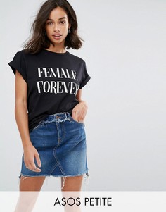 Футболка с принтом Female Forever ASOS PETITE - Черный