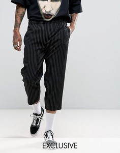 Свободные брюки в полоску Reclaimed Vintage Inspired - Черный