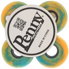 Колеса для скейтборда для лонгборда Penny Wheels Blue/Orange Swirl