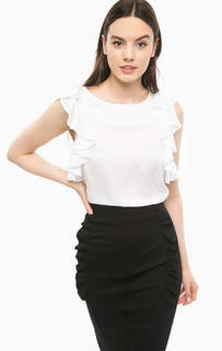Белый топ с оборками Marciano Guess