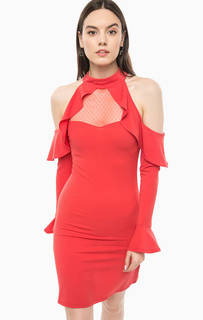 Короткое коктейльное платье с длинными рукавами Guess