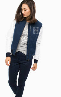 Демисезонная куртка-бомбер синего цвета Hilfiger Denim