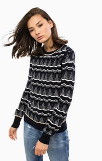 Синий джемпер с круглым вырезом Patrizia Pepe