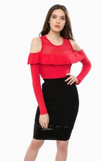 Джемпер с открытыми плечами и оборками по верху Guess