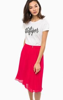 Хлопковая футболка с декоративной вышивкой Hilfiger Denim
